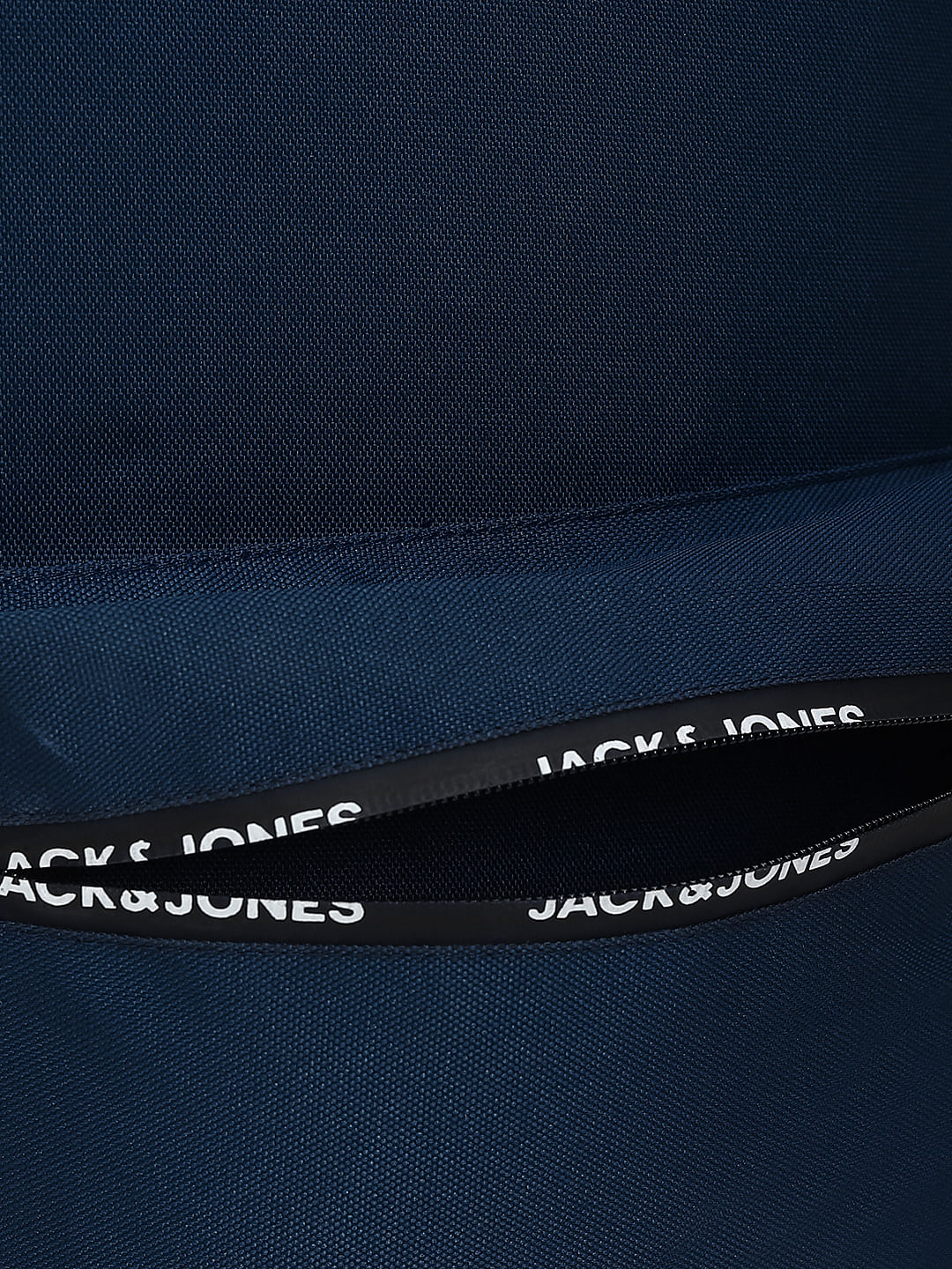 Navy Blue Logo Print Backpack