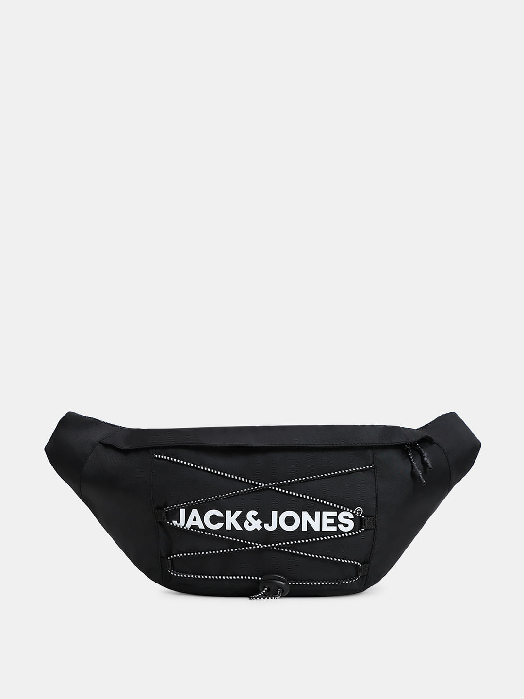 Black Logo Print Bumbag