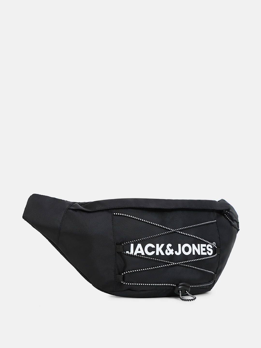 Black Logo Print Bumbag