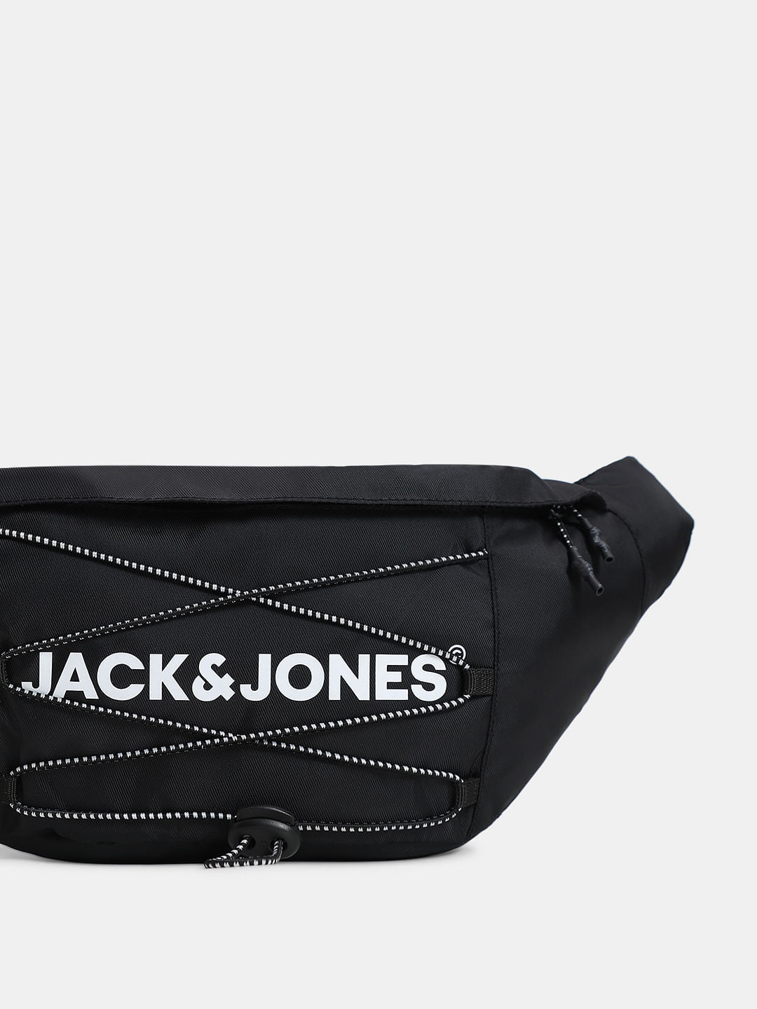 Black Logo Print Bumbag