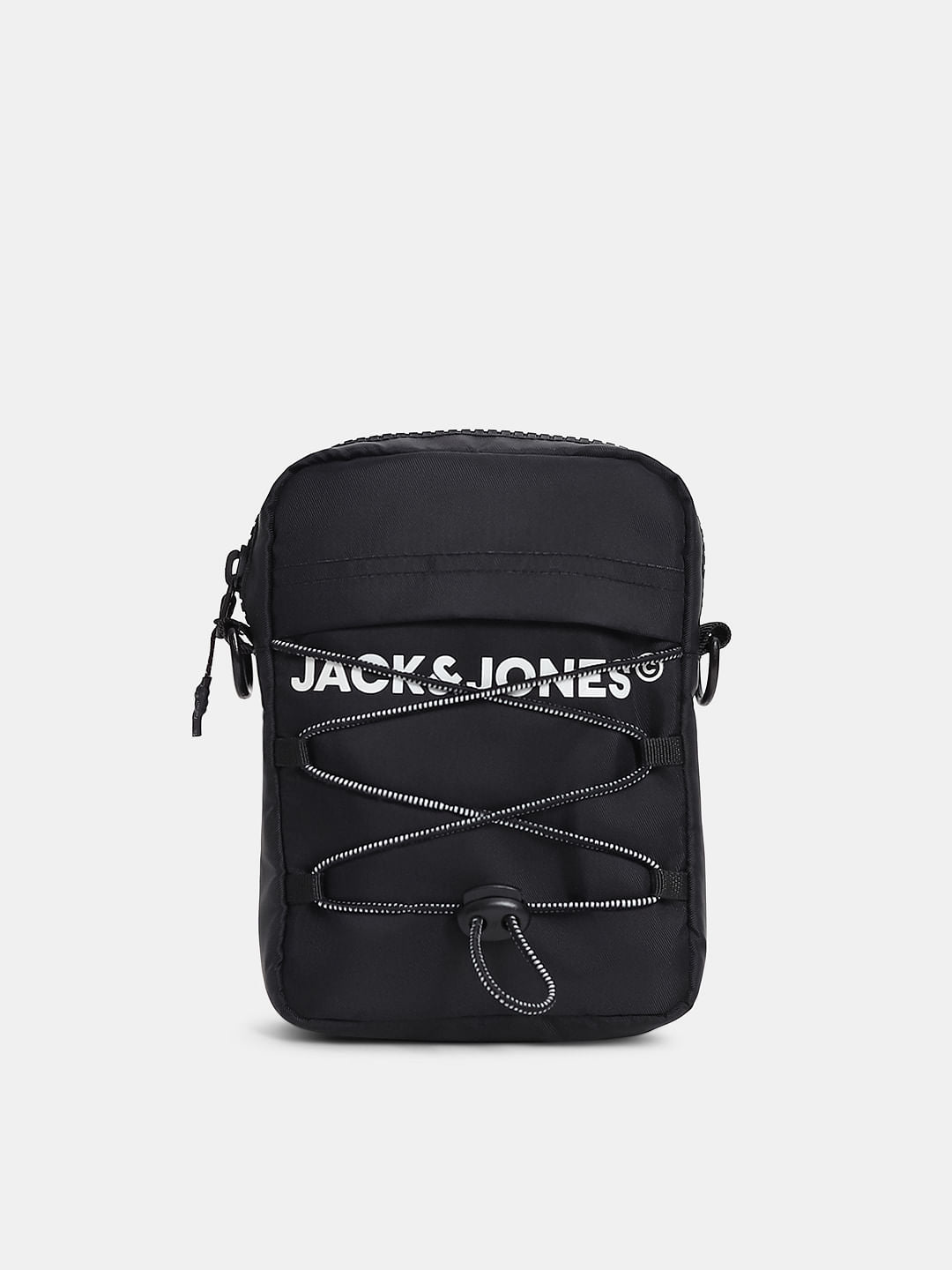 Black Logo Print Sling Bag