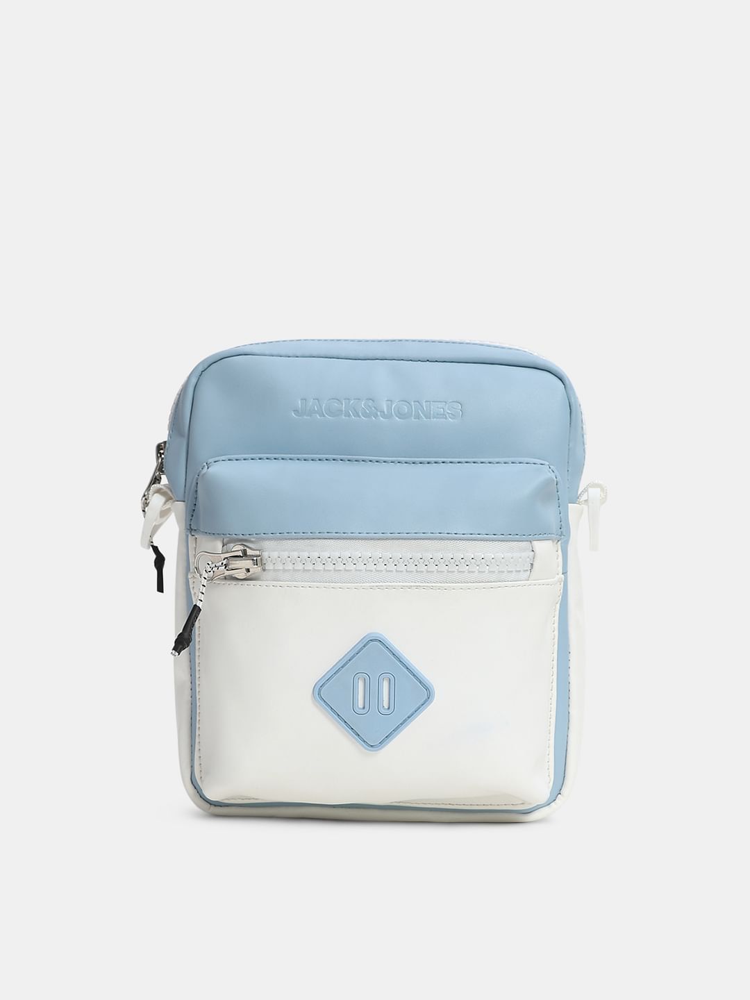 Light Blue Colourblocked Sling Bag