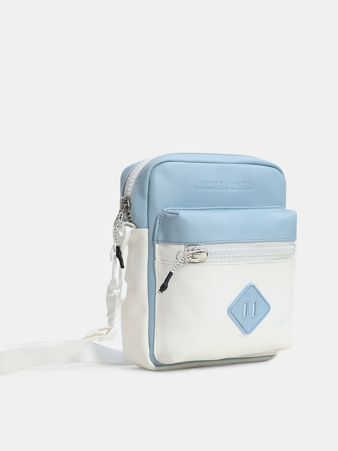 Light Blue Colourblocked Sling Bag