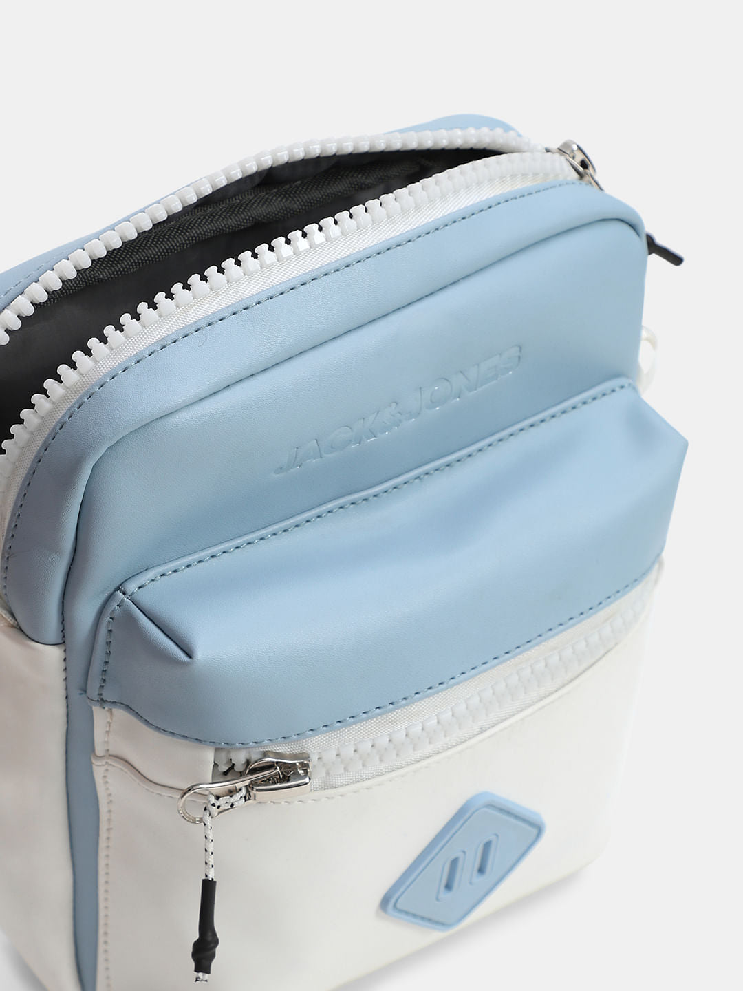 Light Blue Colourblocked Sling Bag