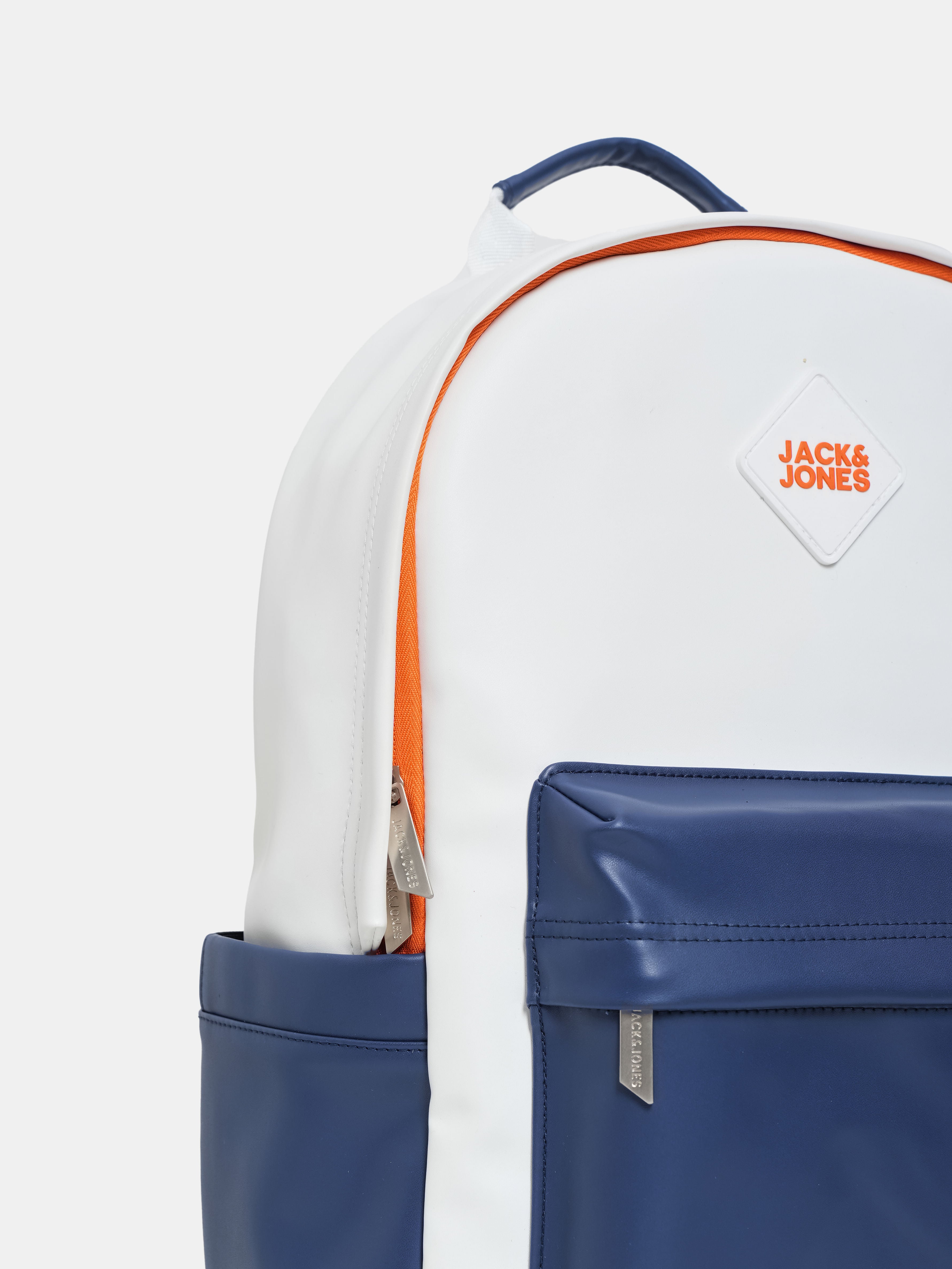White Colourblocked Backpack