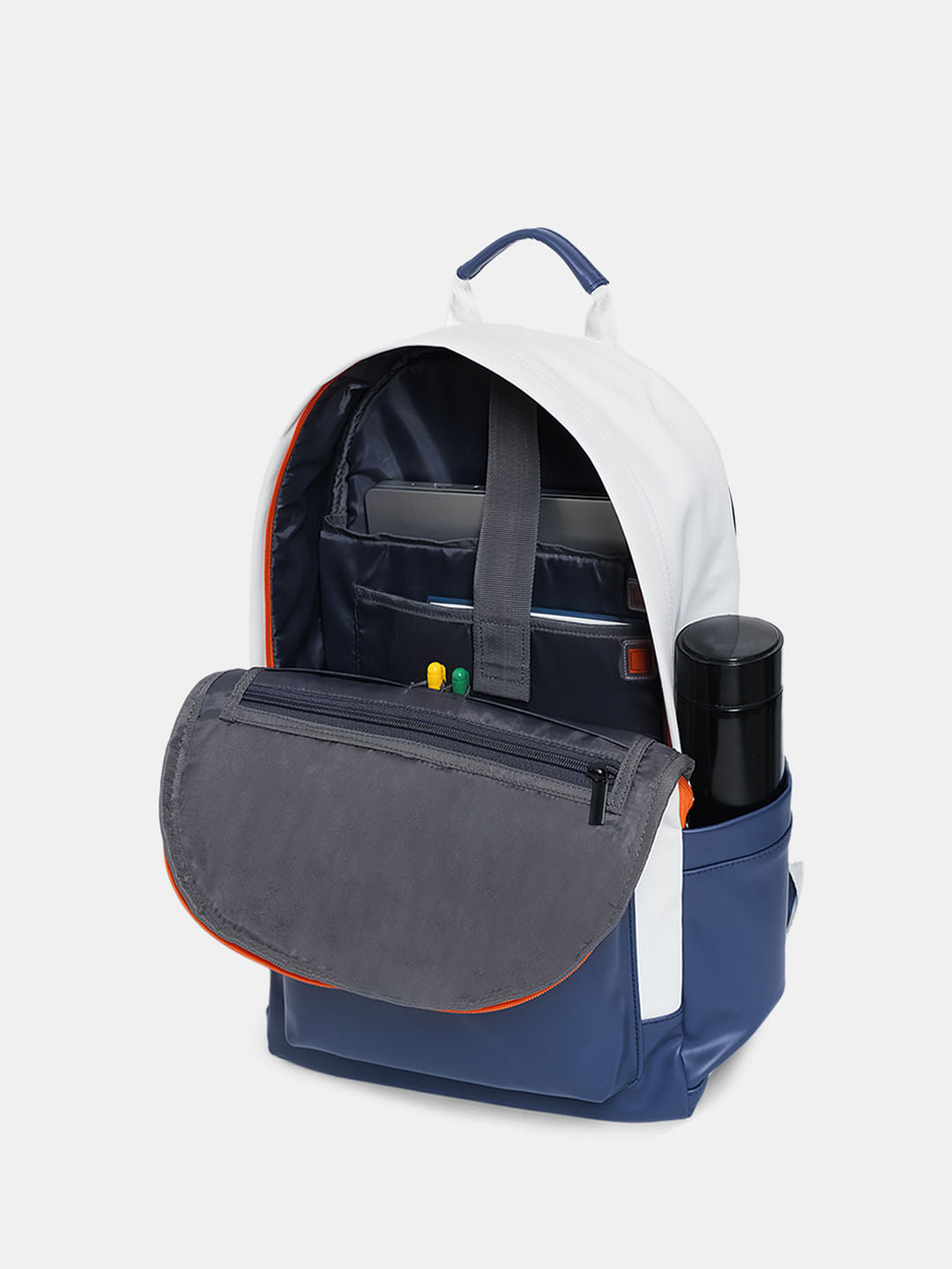 White Colourblocked Backpack