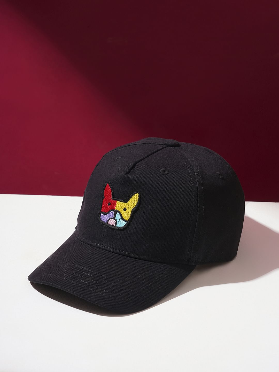 Boys Black Printed Cotton Cap