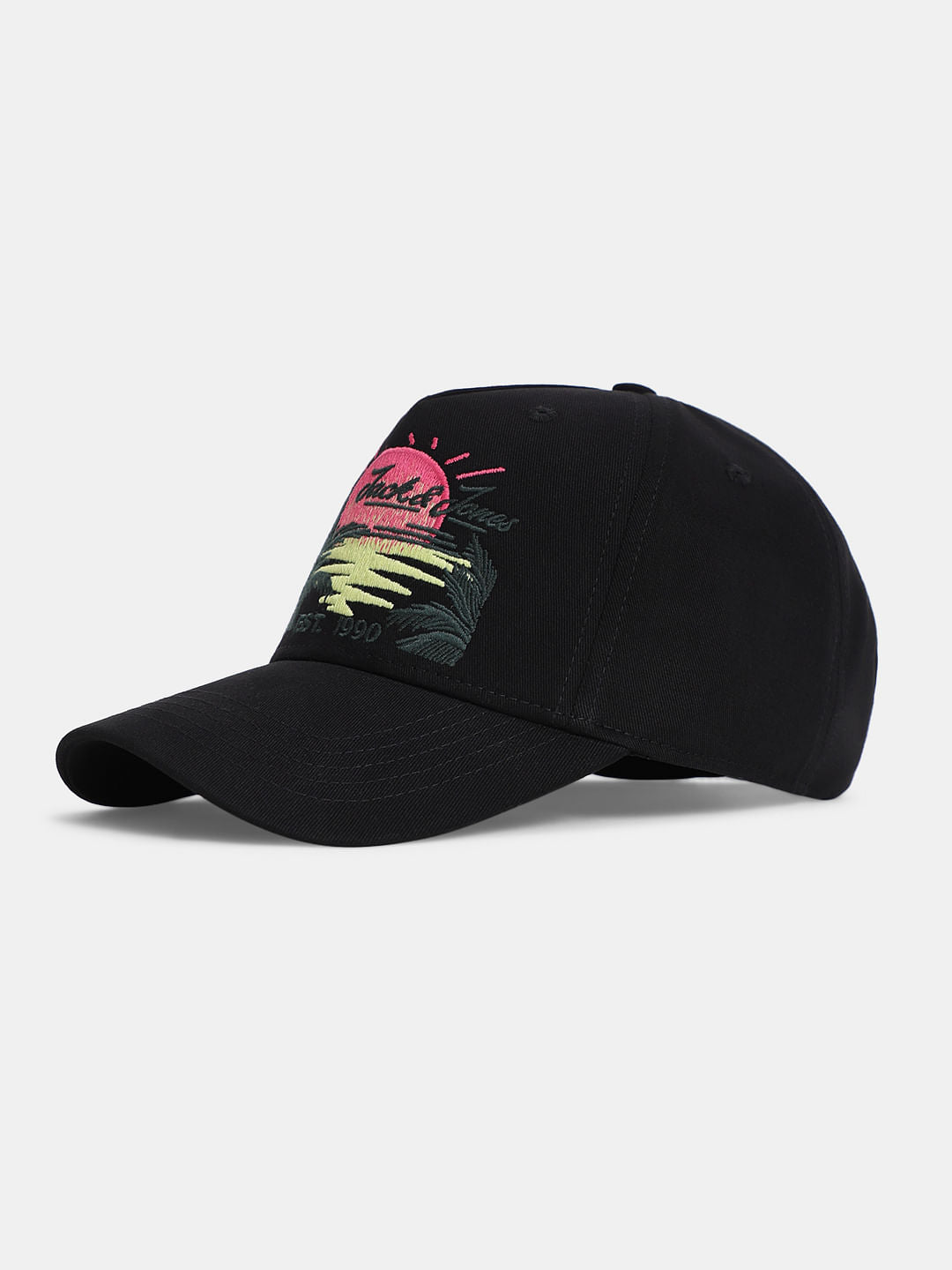 Black Embroidered Baseball Cap