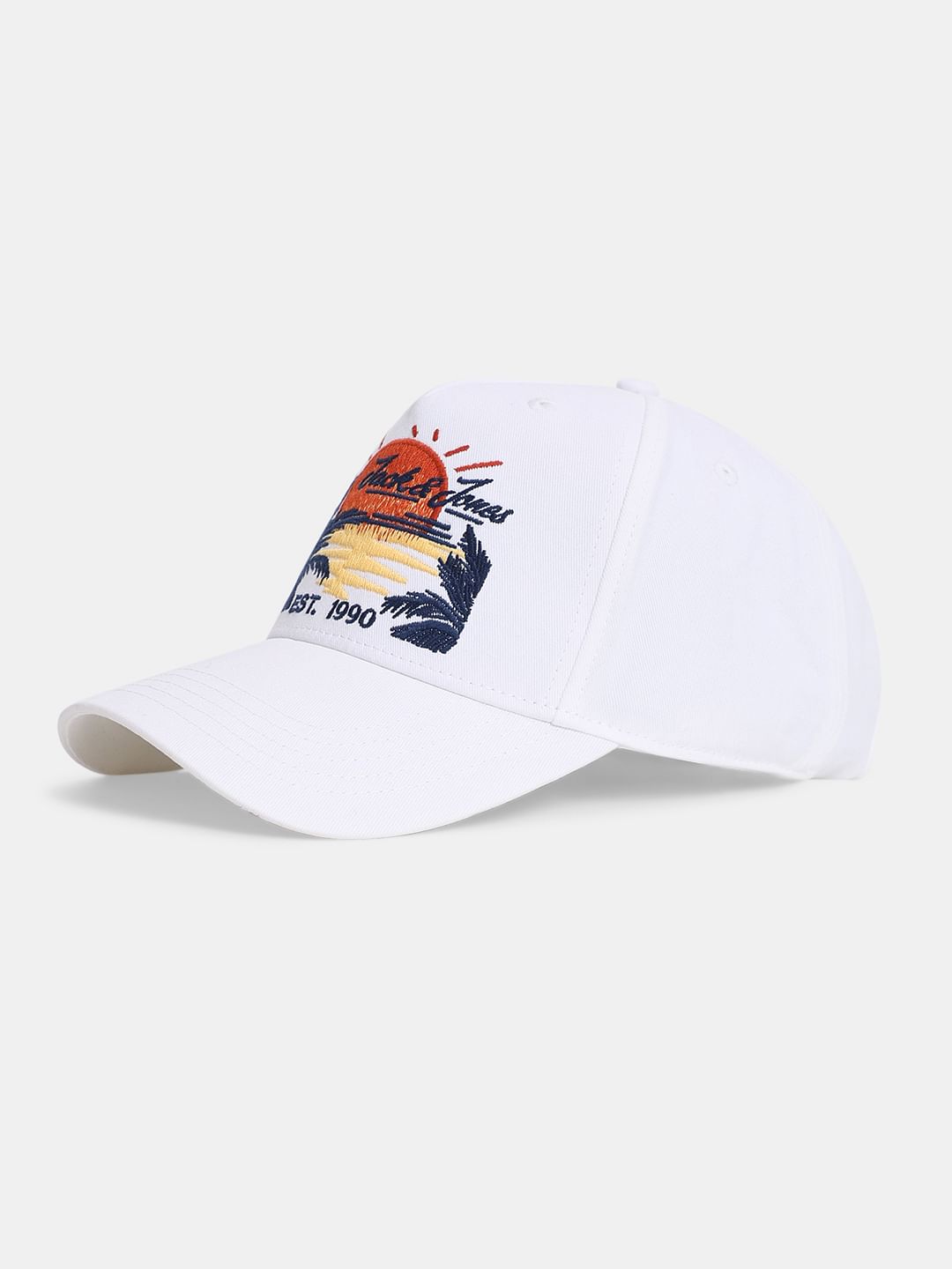 White Embroidered Baseball Cap