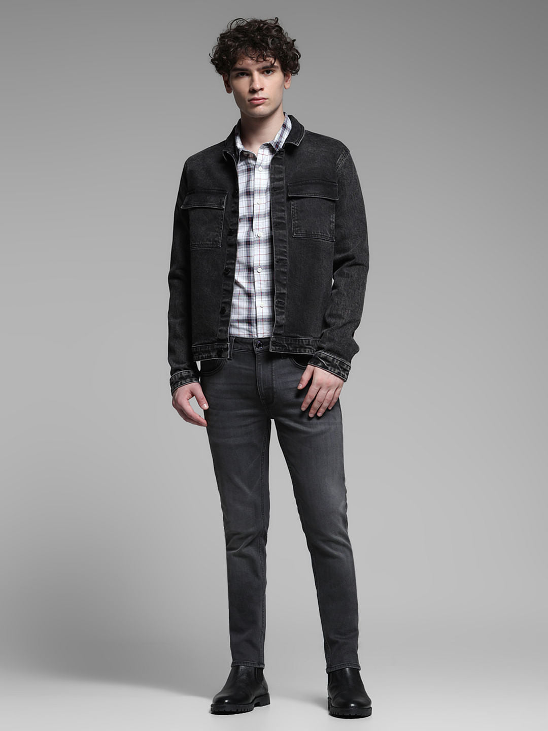 Black Washed Denim Jacket