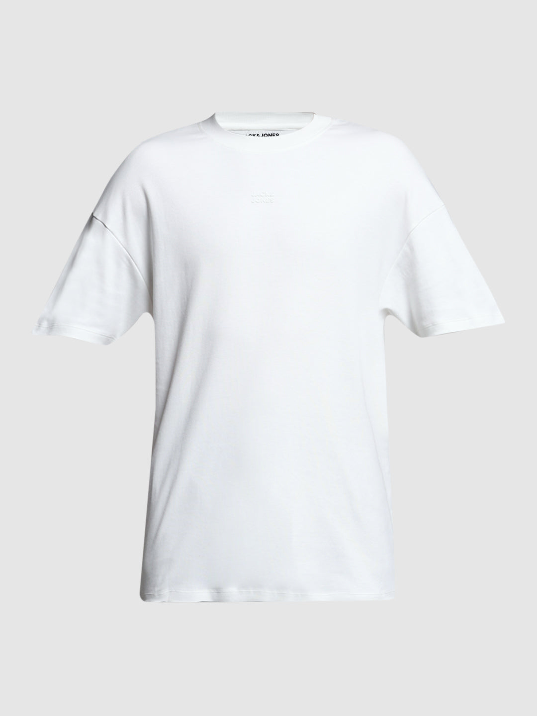 White Printed Oversized Crew Neck T-shirt