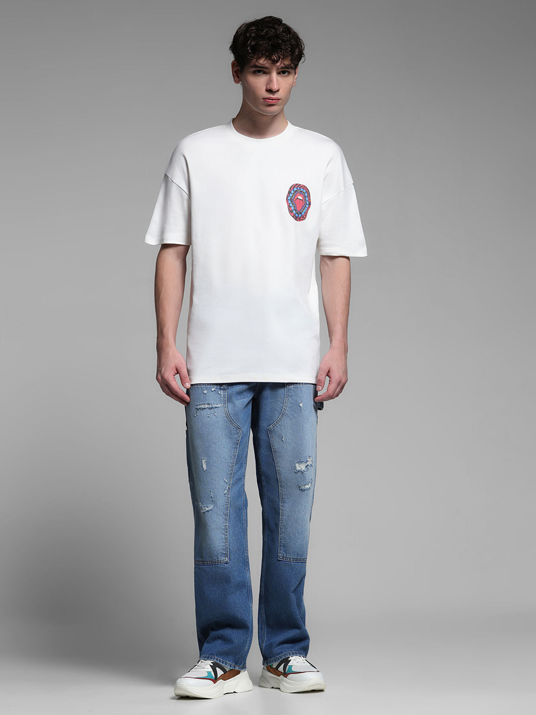 WHITE PRINTED T-SHIRT