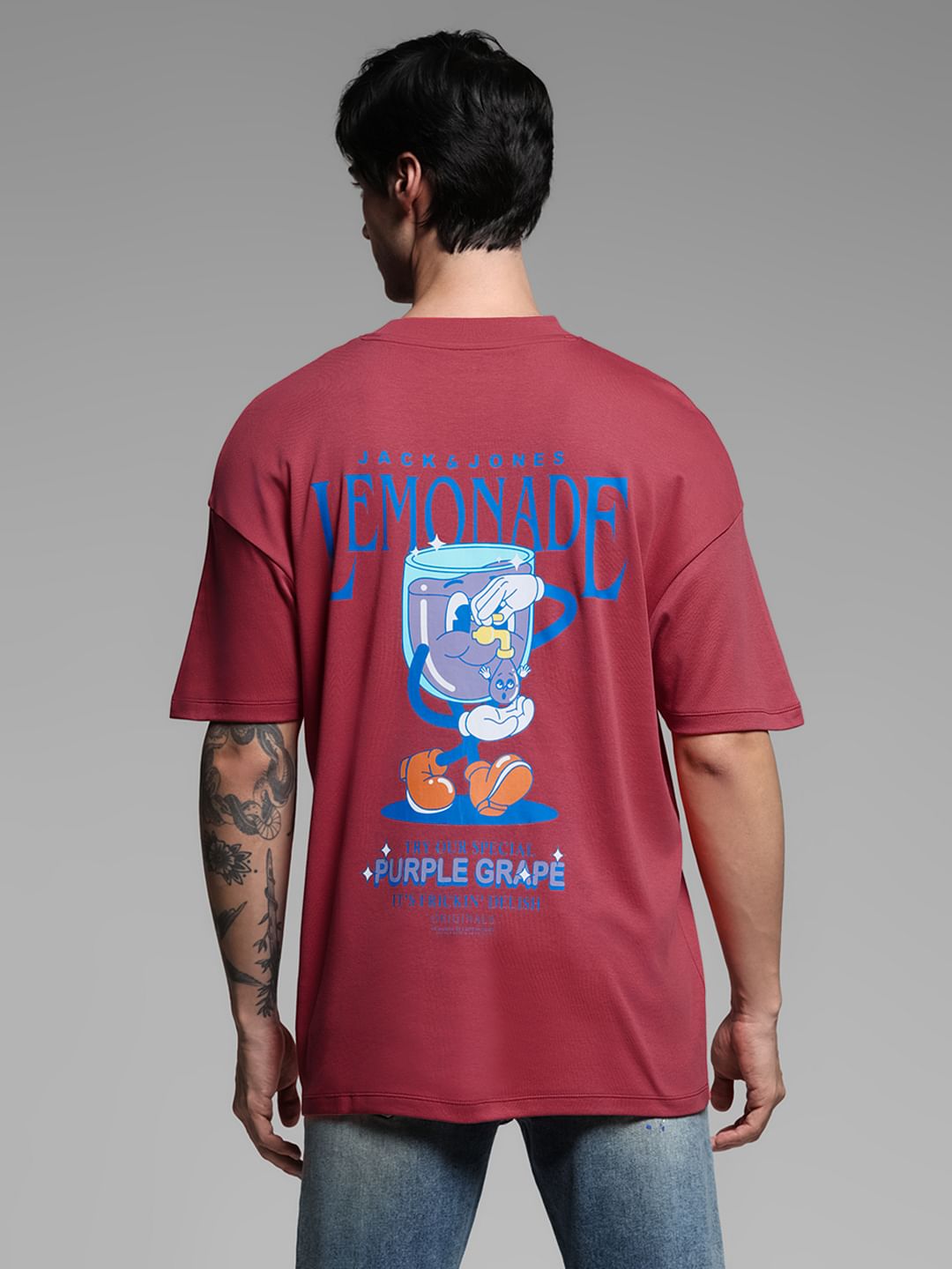 Dark Pink Cotton Oversized T-shirt