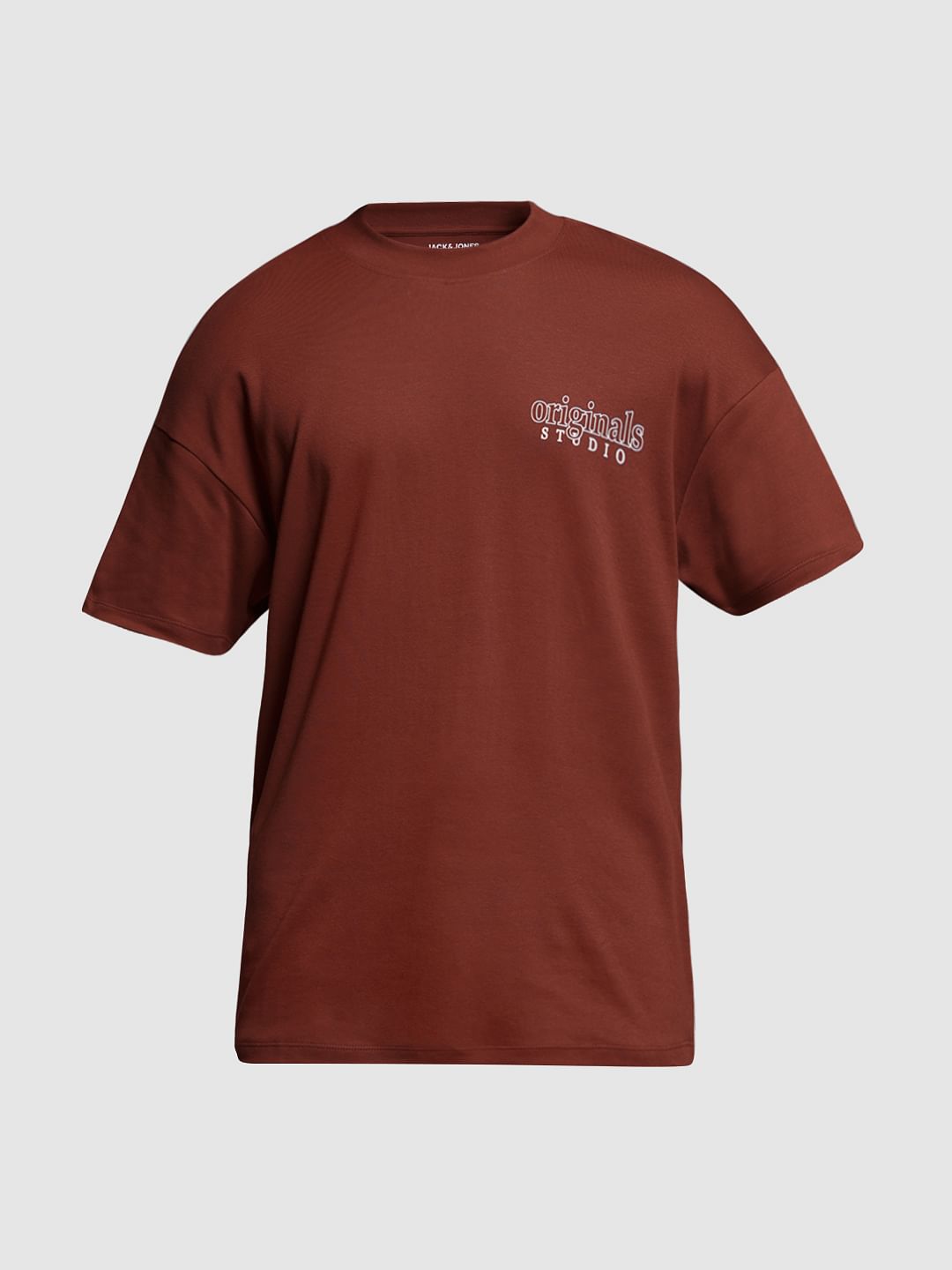 Brick Red Cotton Oversized T-shirt