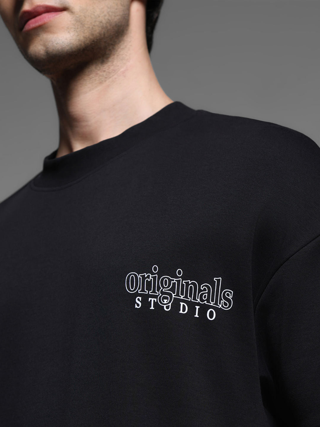 Black Cotton Oversized T-shirt
