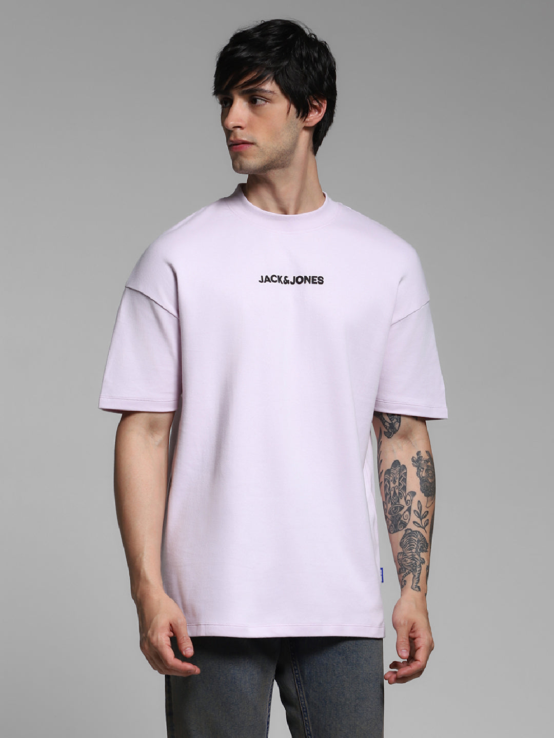 Purple Printed Oversized T-shirt