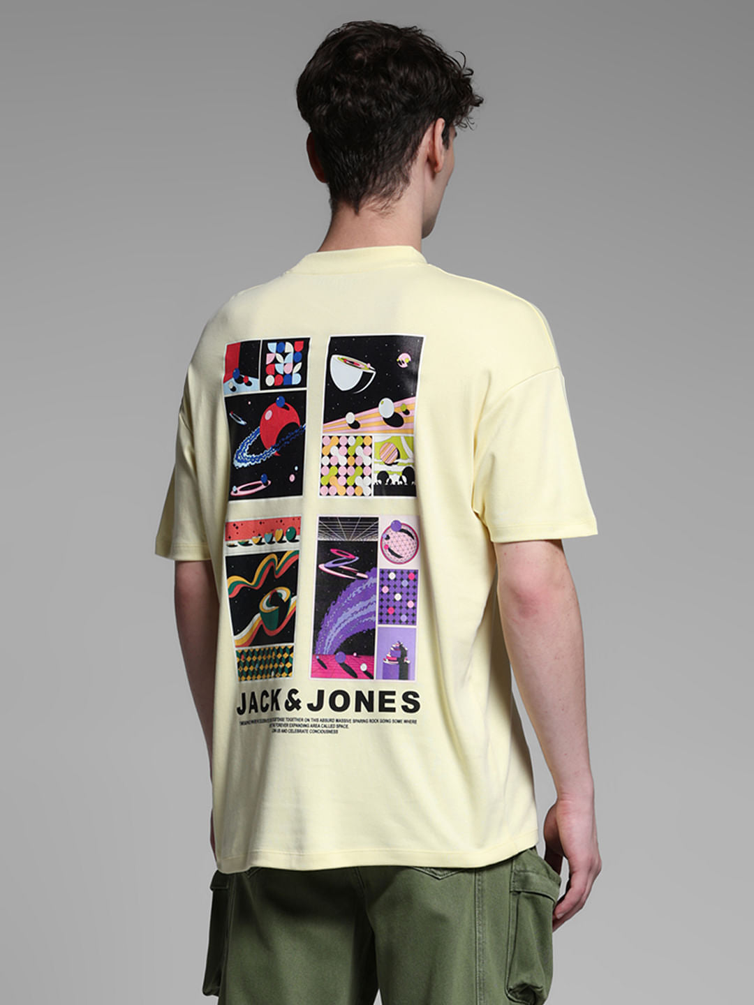 YELLOW LOGO PRINT OVERSIZE T-SHIRT