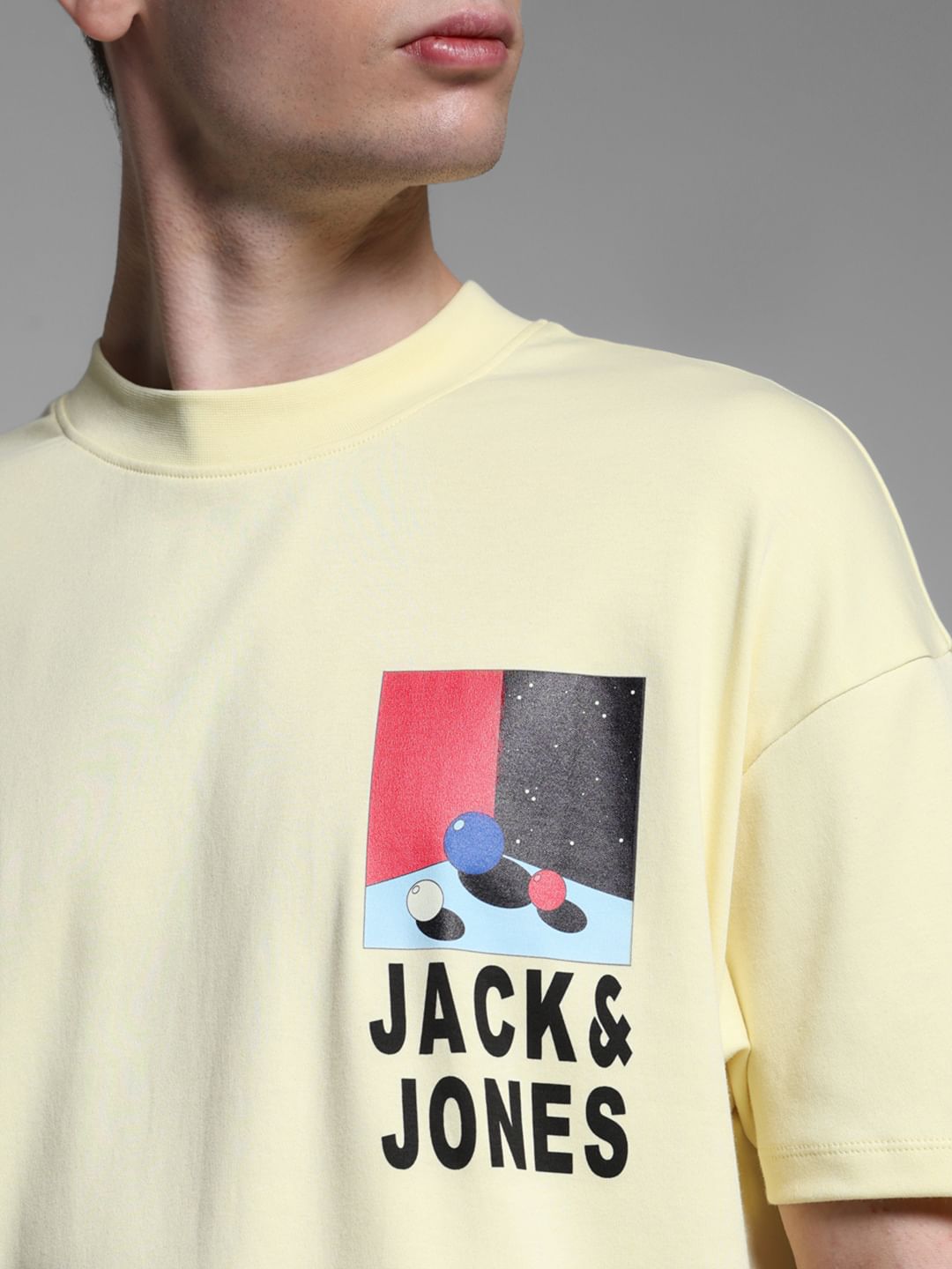 YELLOW LOGO PRINT OVERSIZE T-SHIRT