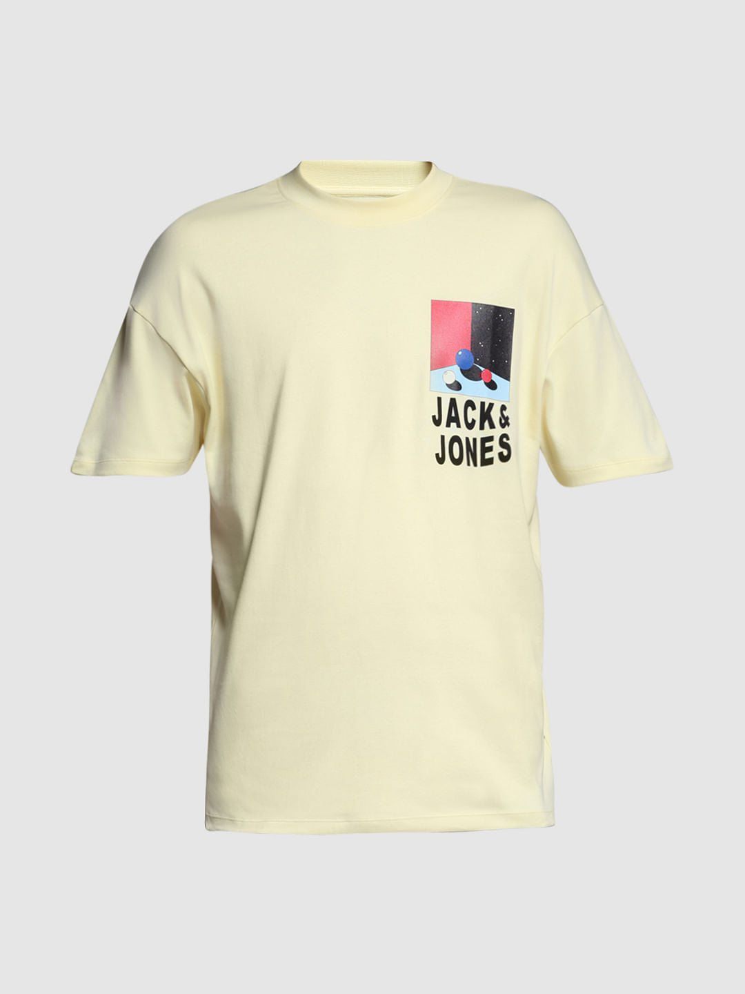 YELLOW LOGO PRINT OVERSIZE T-SHIRT