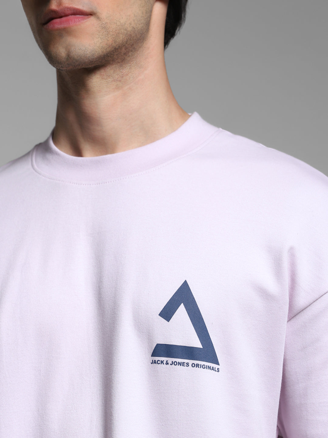 Men's Cotton Oversized Graphic Crew Neck T-Shirt - Lavender