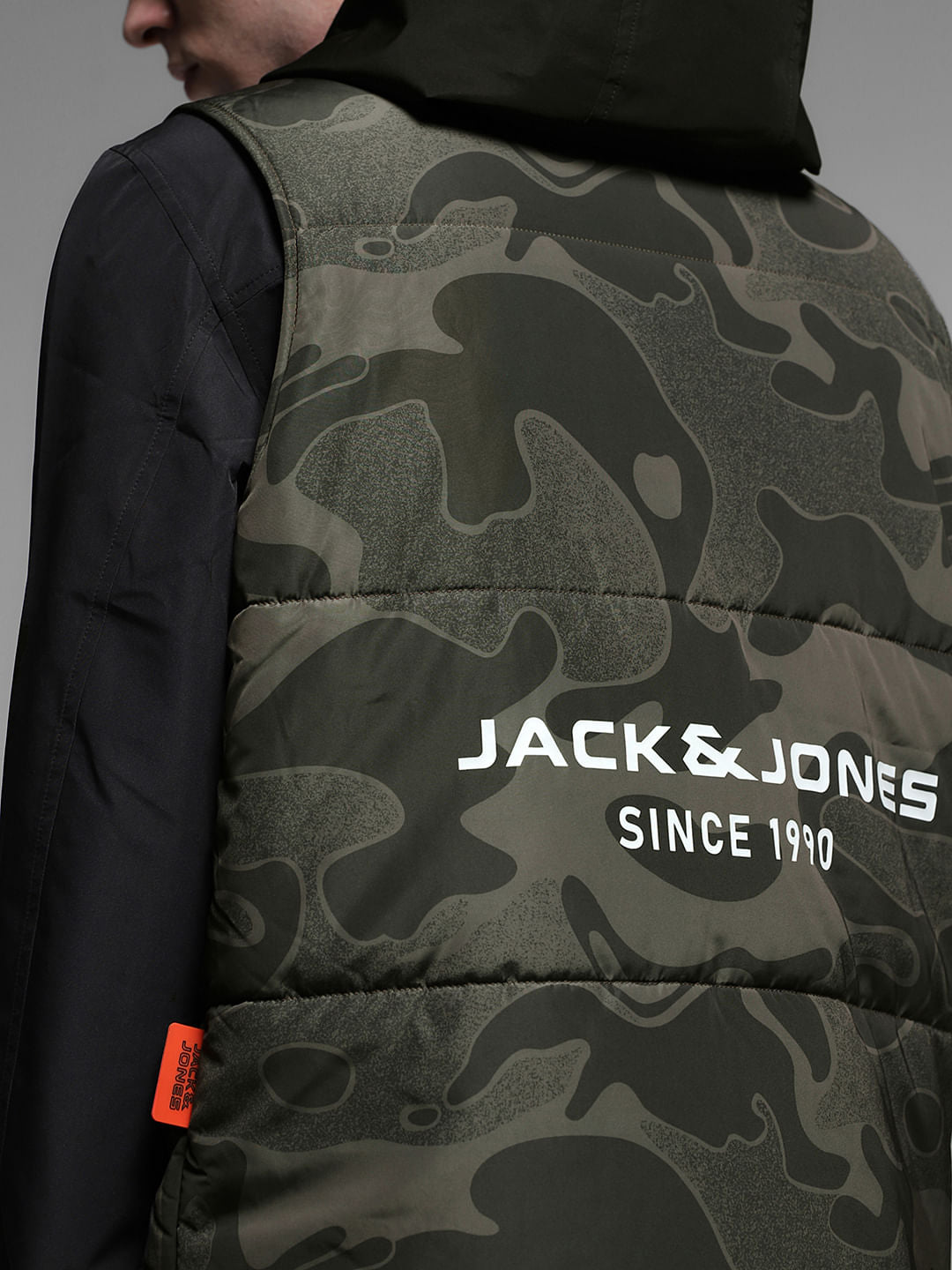 Green Camo Print Hooded Jacket