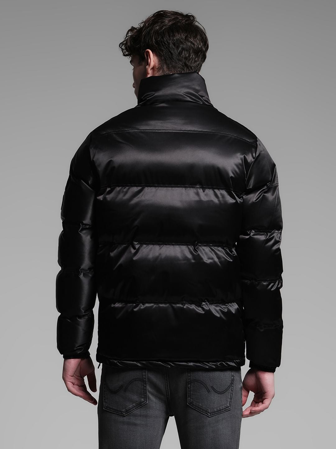 Black High Rise Puffer Jacket
