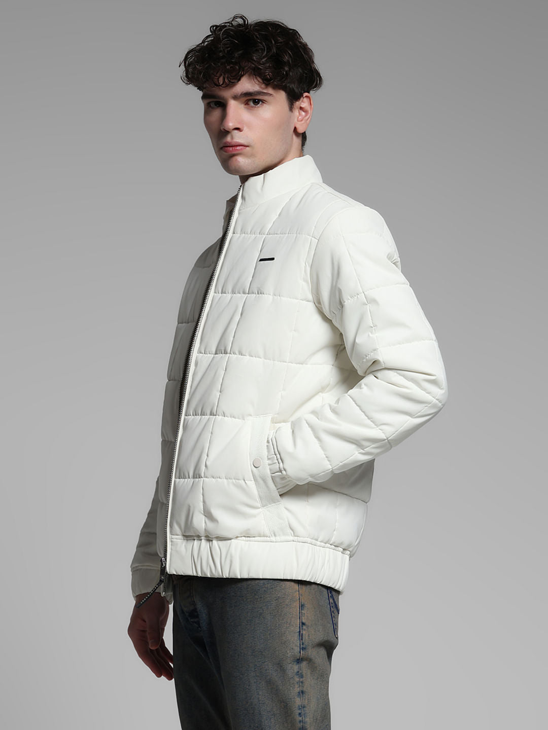 White High Neck Winter Jacket