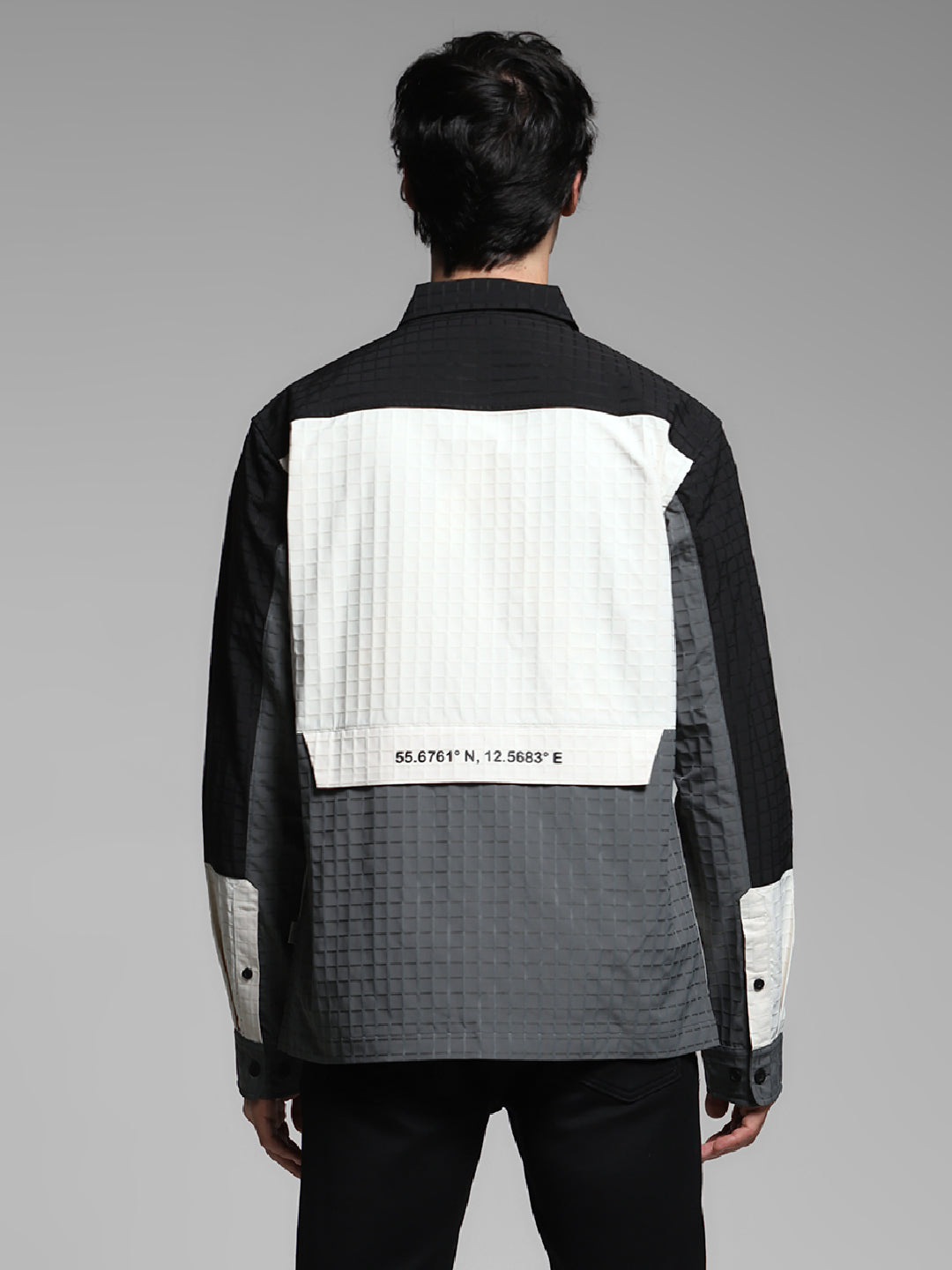 Men's Polyester Colourblocked Utility Jacket With Zip Front