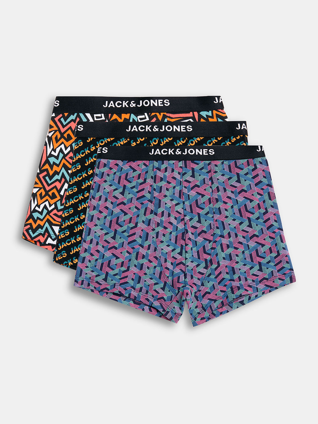 BOYS Pack Of 3 Abstract Print Trunks