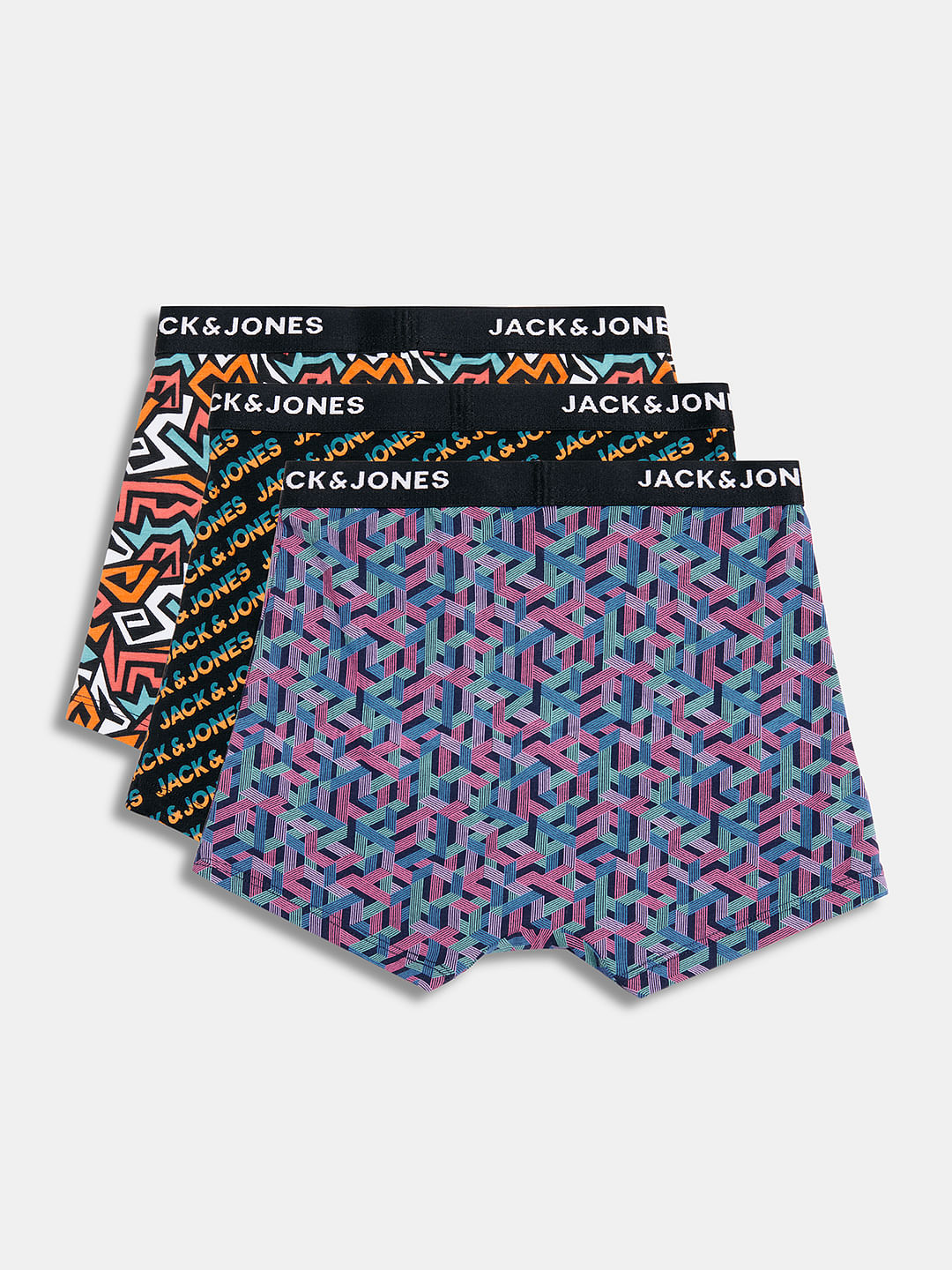 BOYS Pack Of 3 Abstract Print Trunks