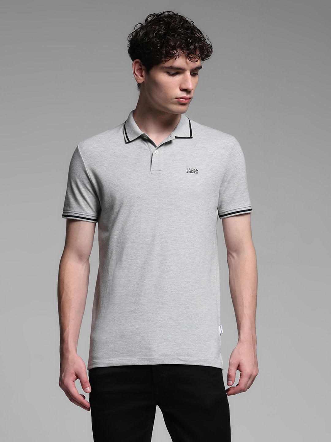 GREY POLO T-SHIRT