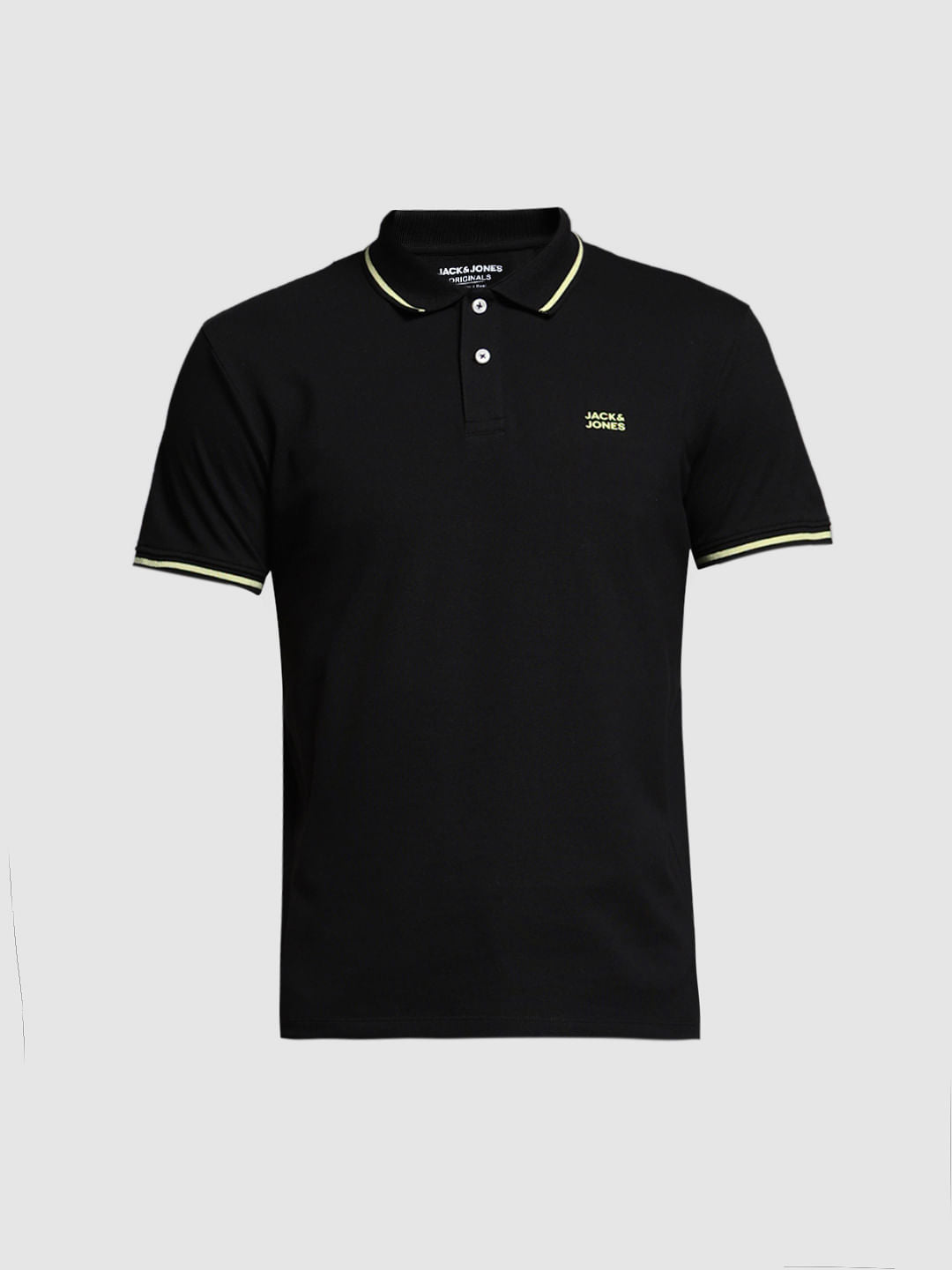 BLACK LOGO PRINT POLO