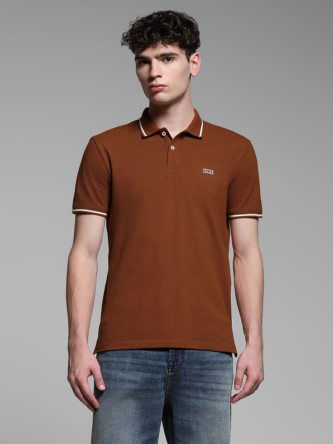 Brown Cotton Polo