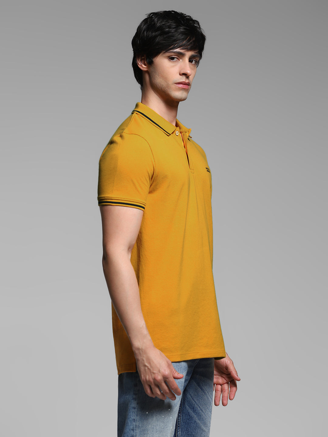 Yellow Contrast Tipped Polo