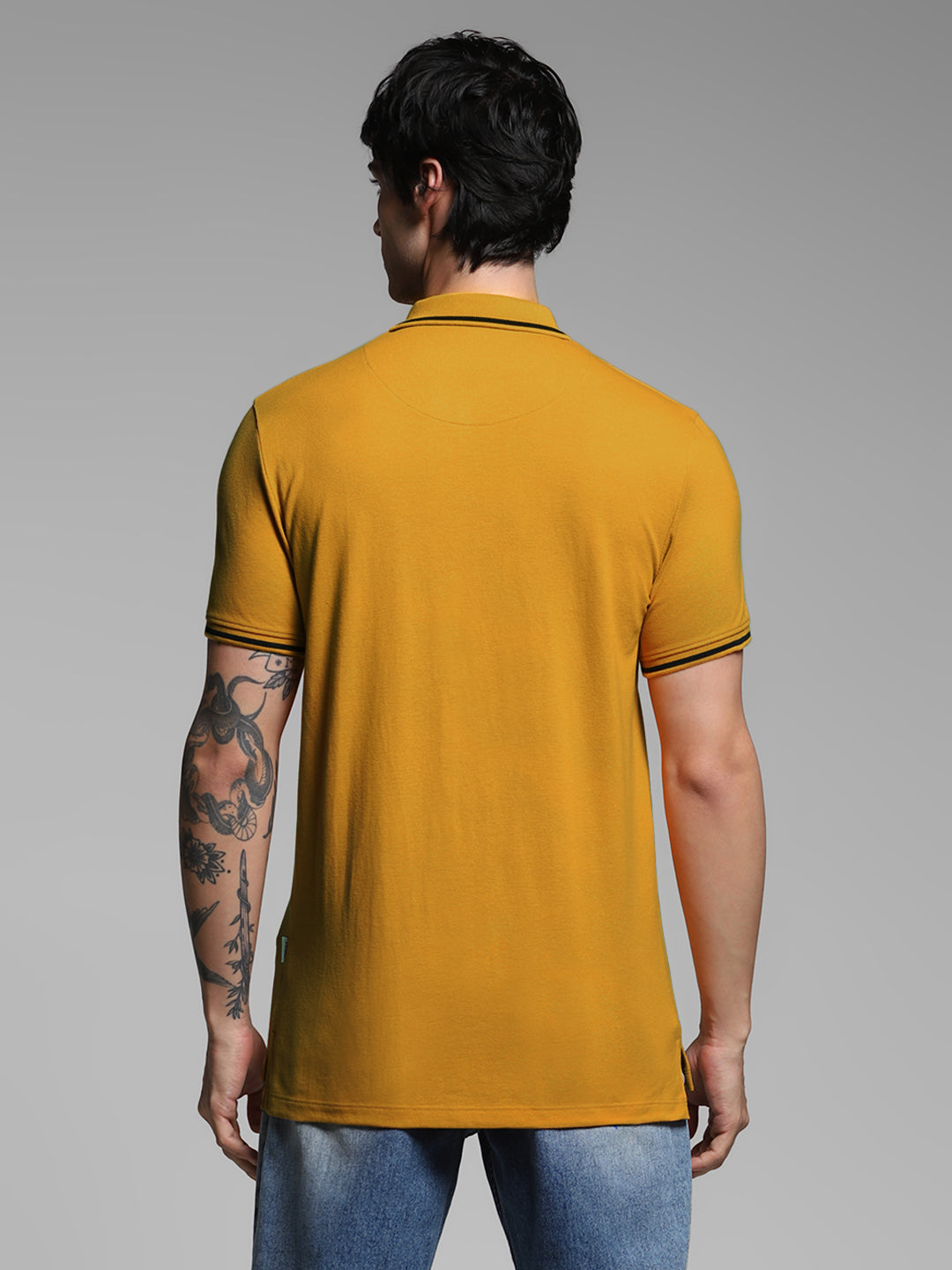 Yellow Contrast Tipped Polo