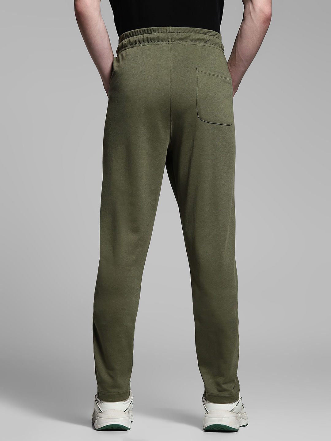 Olive Cotton Slim Fit Trackpants