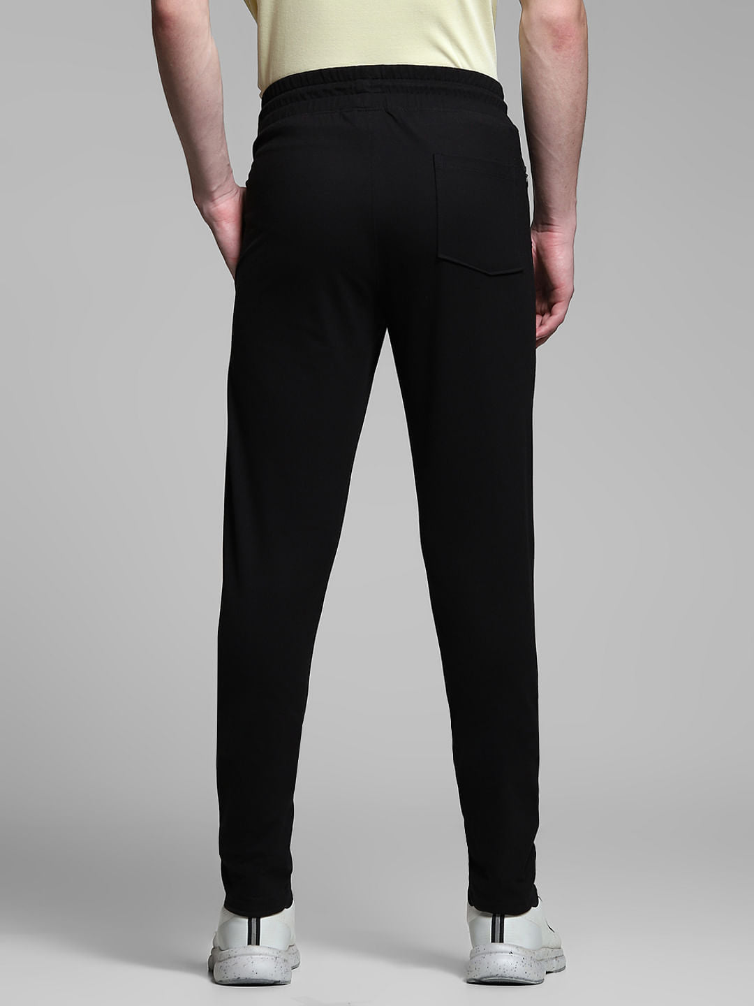 Black Cotton Slim Fit Trackpants