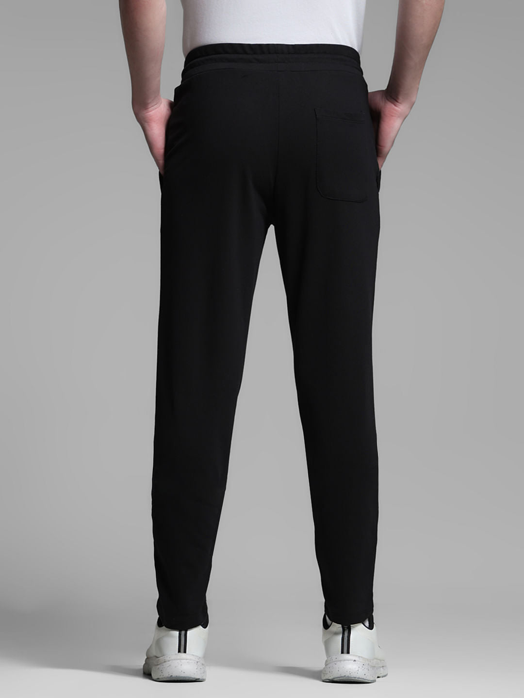 Black Anti Fit Drawstring Trackpants