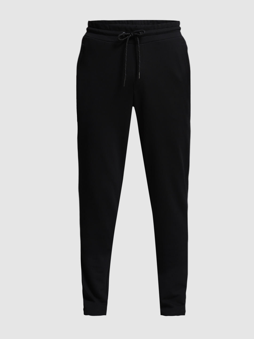 Black Anti Fit Drawstring Trackpants