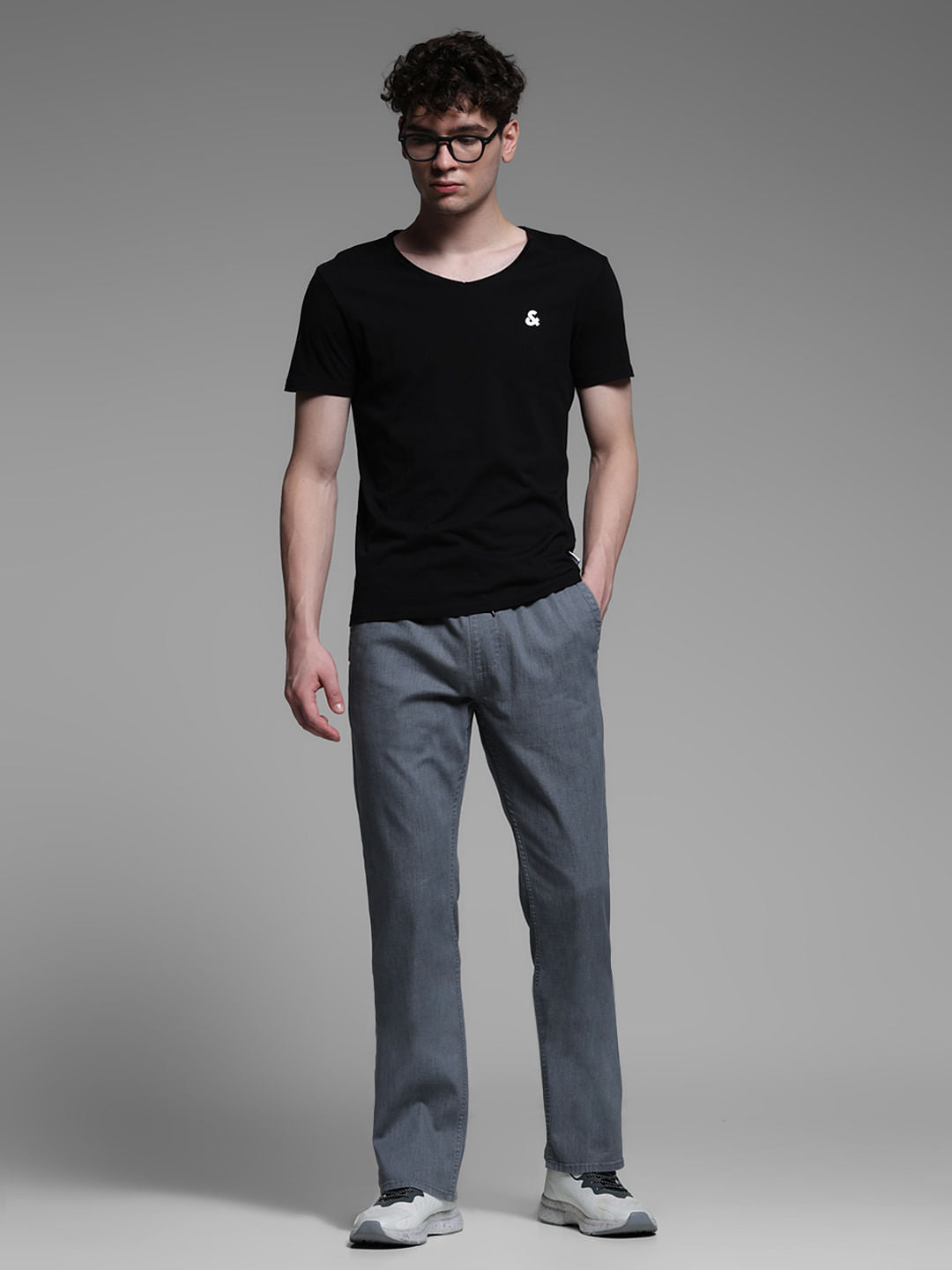 Grey High Rise Cliff Bootcut Jeans