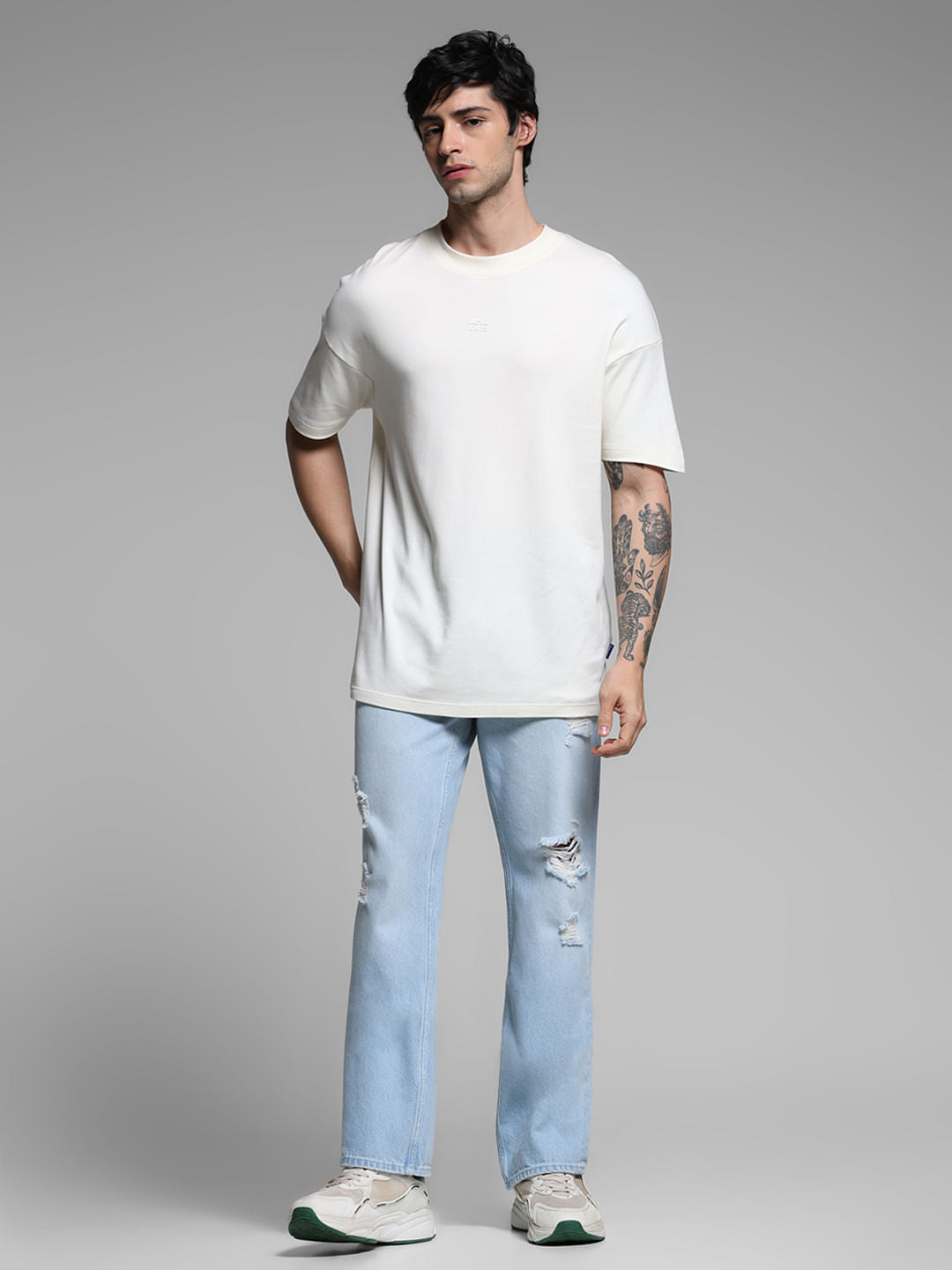 Light Blue Distressed Cliff Bootcut Jeans