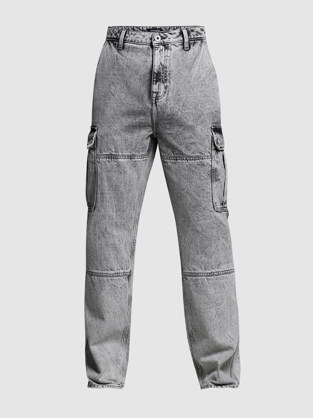 Grey Pocket Detail Dario Loose Fit Jeans