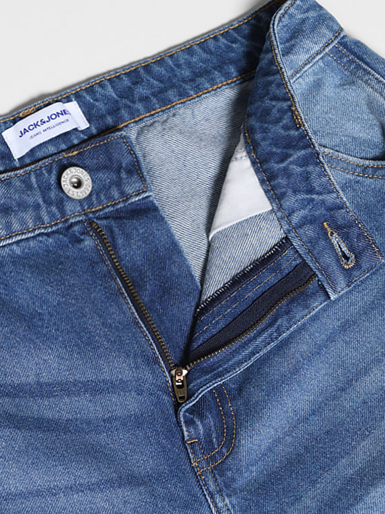 Blue Distressed Dario Loose Fit Jeans