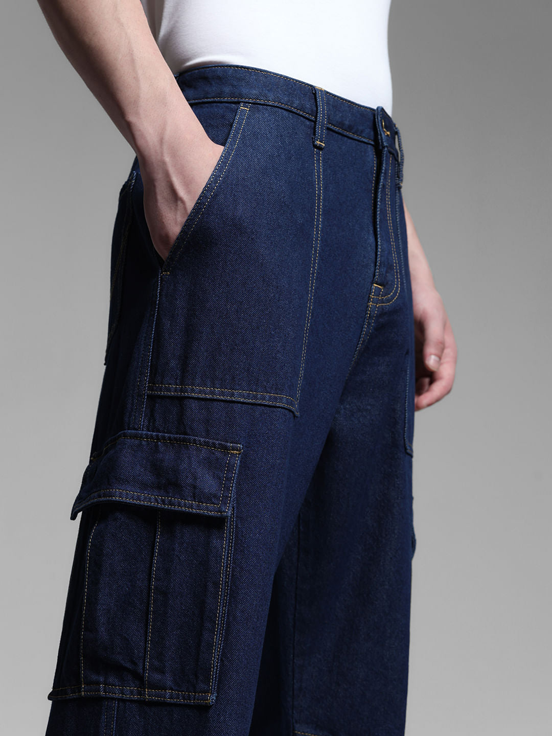 Dark Blue High Rise Anti Fit Jeans