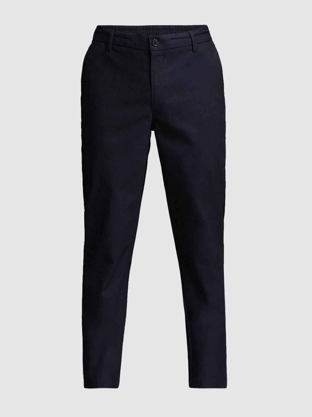 Navy Blue Mid Rise Anti Fit Pants
