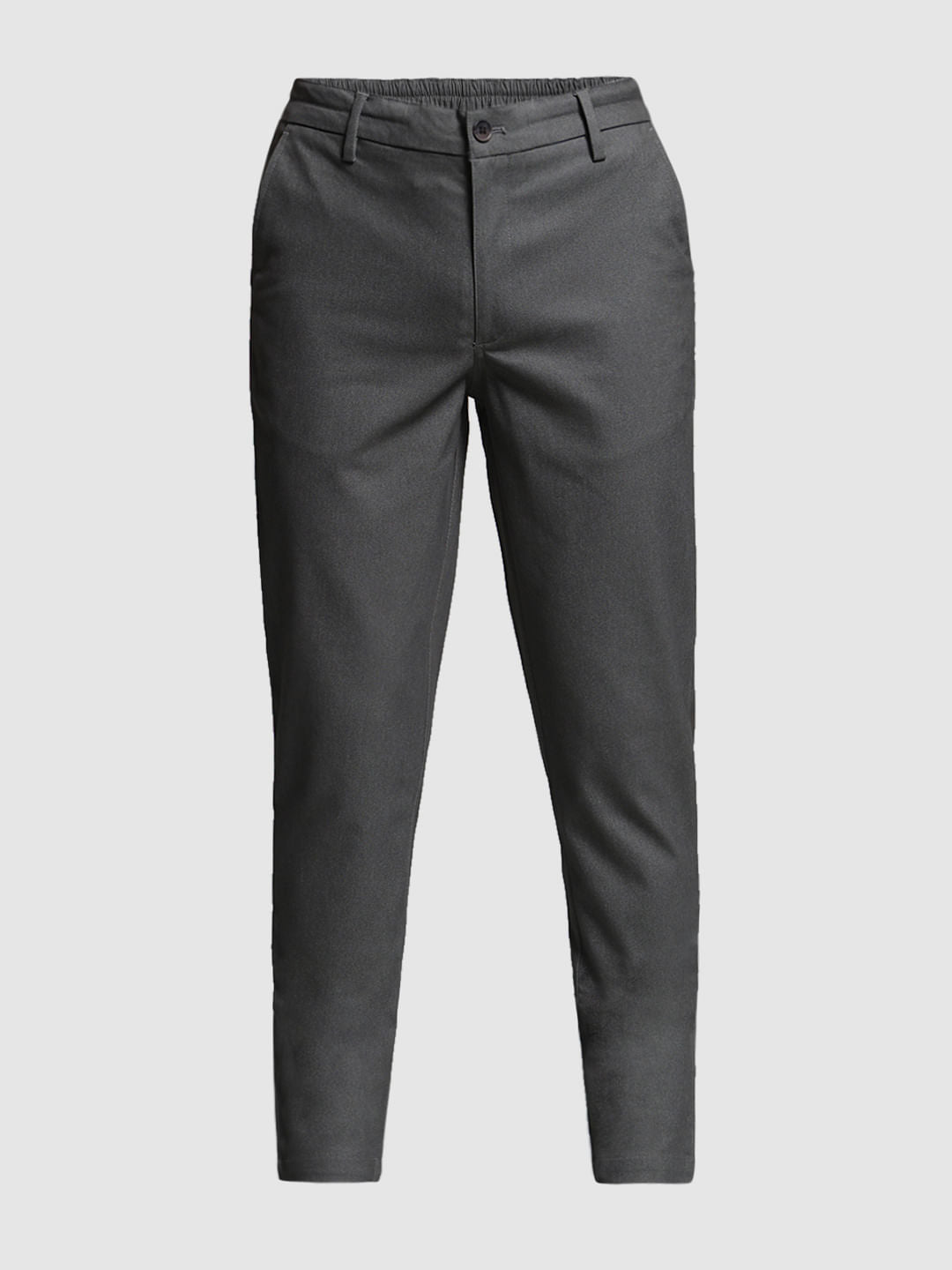 Grey Mid Rise Anti Fit Pants
