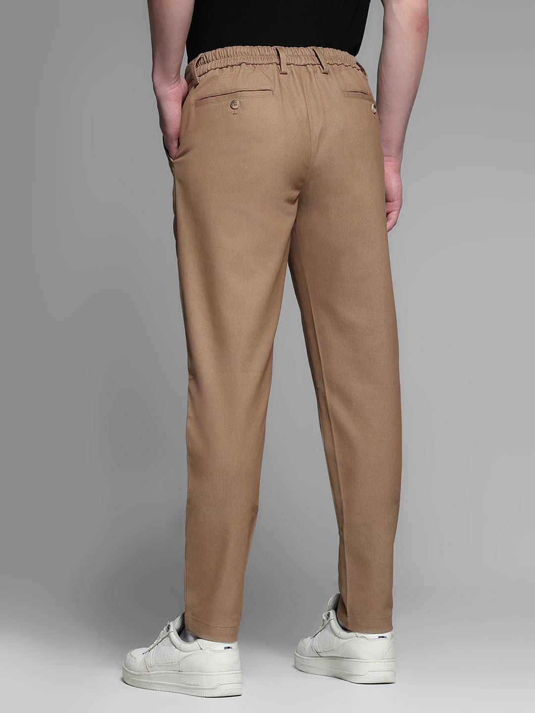 Brown Mid Rise Anti Fit Pants