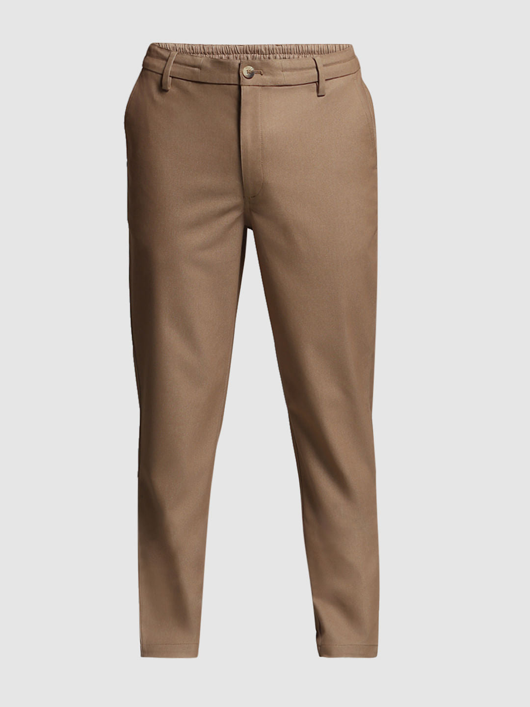 Brown Mid Rise Anti Fit Pants
