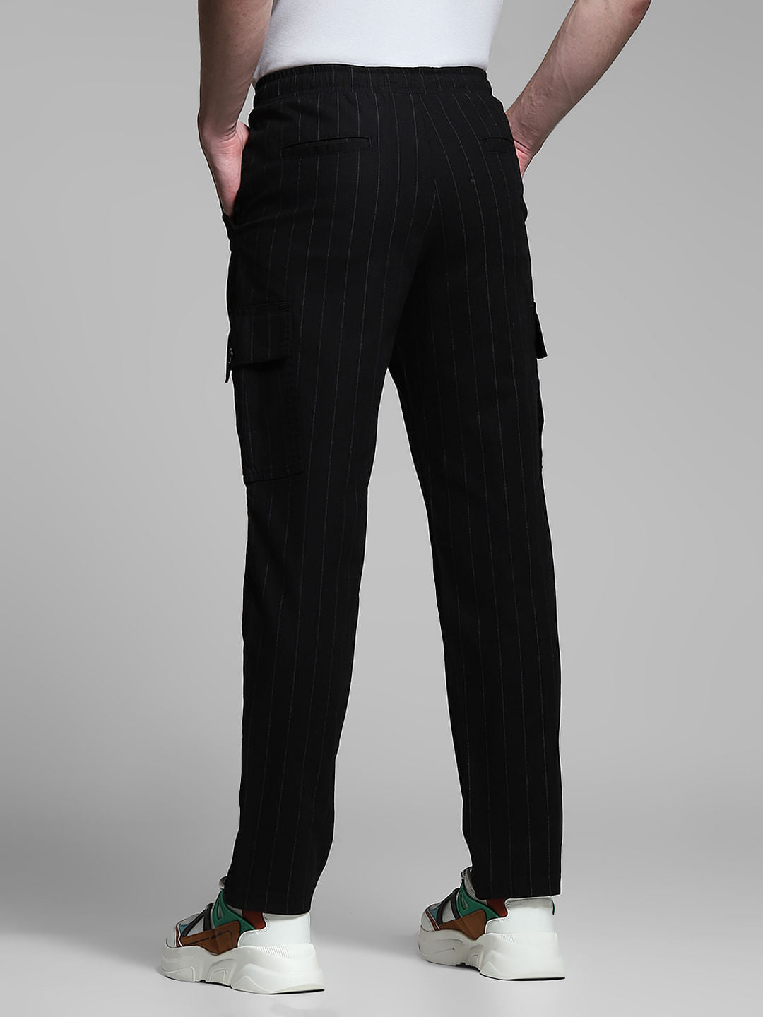 Black Striped Anti Fit Cargos