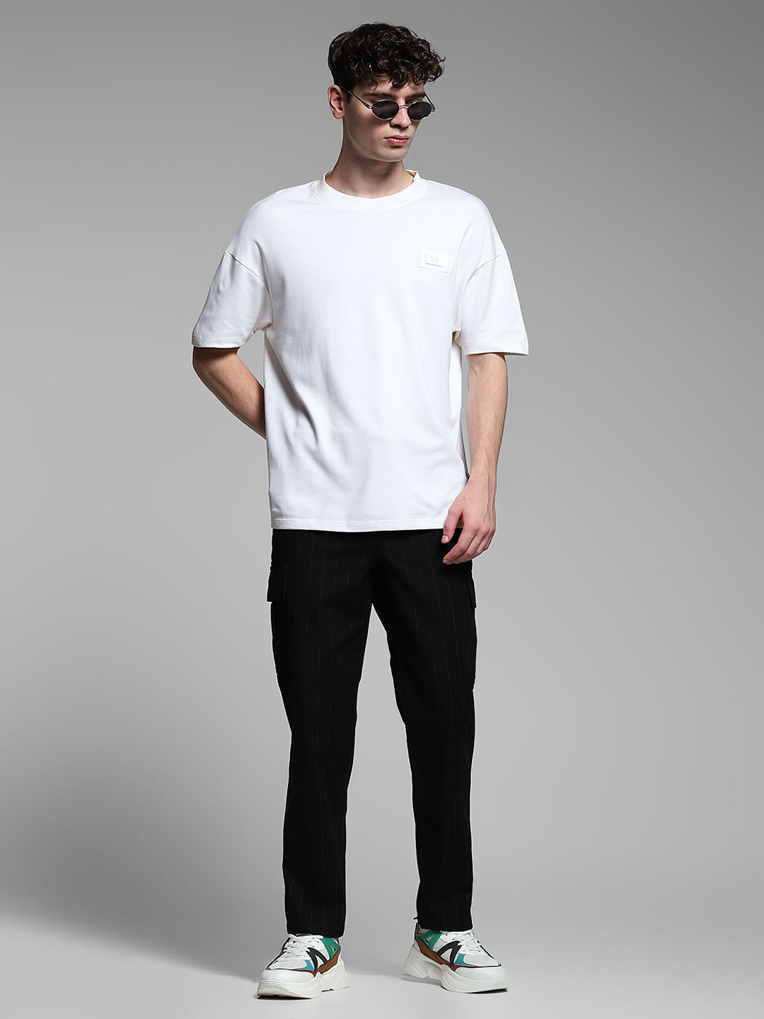 Black Striped Anti Fit Cargos